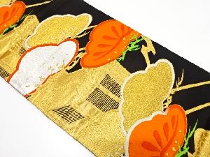 アンティーク　笠松に御所車模様織り出し袋帯（着用可）